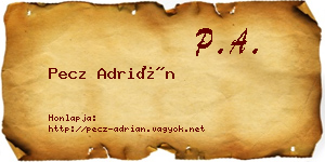 Pecz Adrián névjegykártya